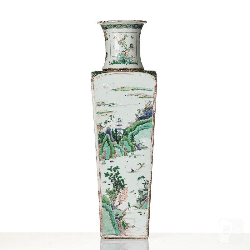 A large famille verte vase, - 图4